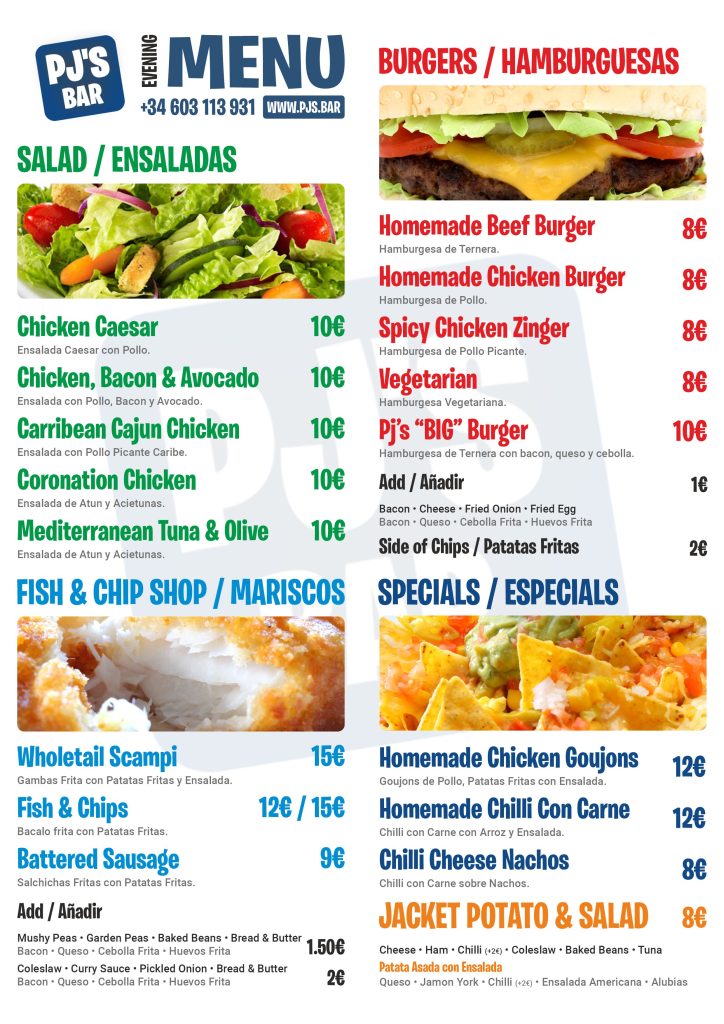 pjs-bar-evening-menu-nerja
